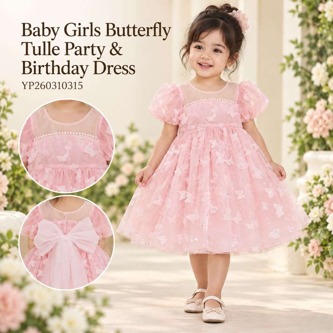 Baby Girls Butterfly Tulle Party & Birthday Dress